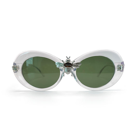 Somewhere Between Mars and Venus Clear Frame/Jet Black Lens SUNNIES + OPTICS Sunglasses Collection- NRODA