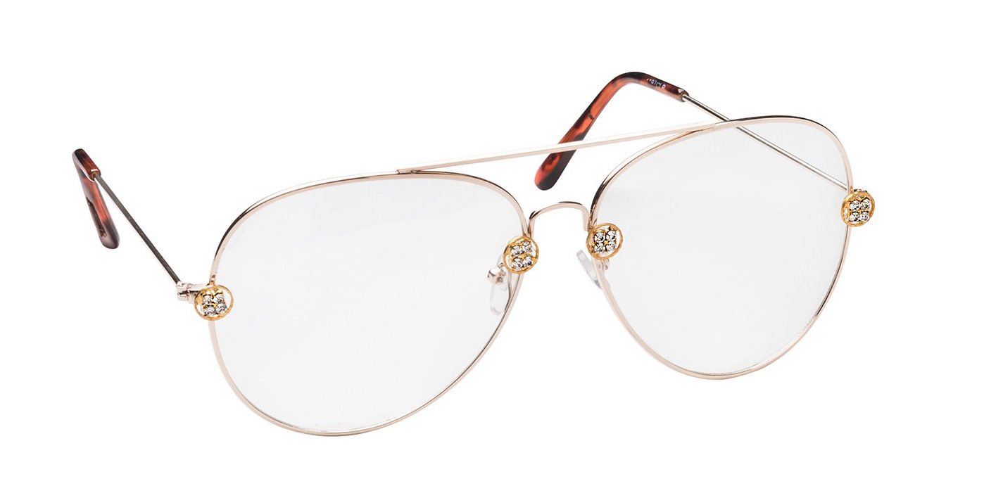 The Perfect Aviator Crystal Clear lens/Metal Frame SUNNIES + OPTICS TNEMNRODA- NRODA