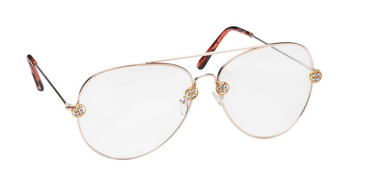 The Perfect Aviator Crystal Clear lens/Metal Frame SUNNIES + OPTICS TNEMNRODA- NRODA