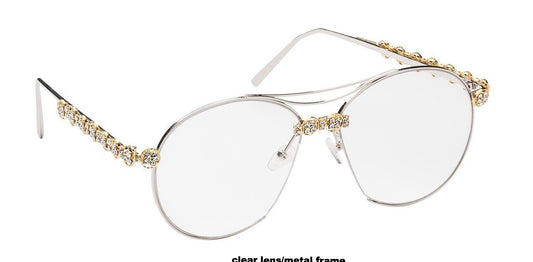 BETTER THAN THE REST: CRYSTAL CLEAR EDITION Clear Lens/Metal Frame SUNNIES + OPTICS Sunglasses Collection- NRODA