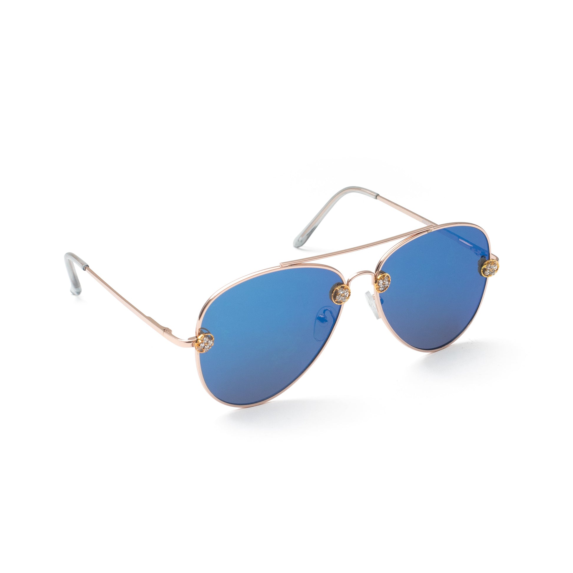 Mirror Mirror Sparkle Aviators Blue razz mirror SUNNIES + OPTICS Sunglasses Collection, nudes- NRODA