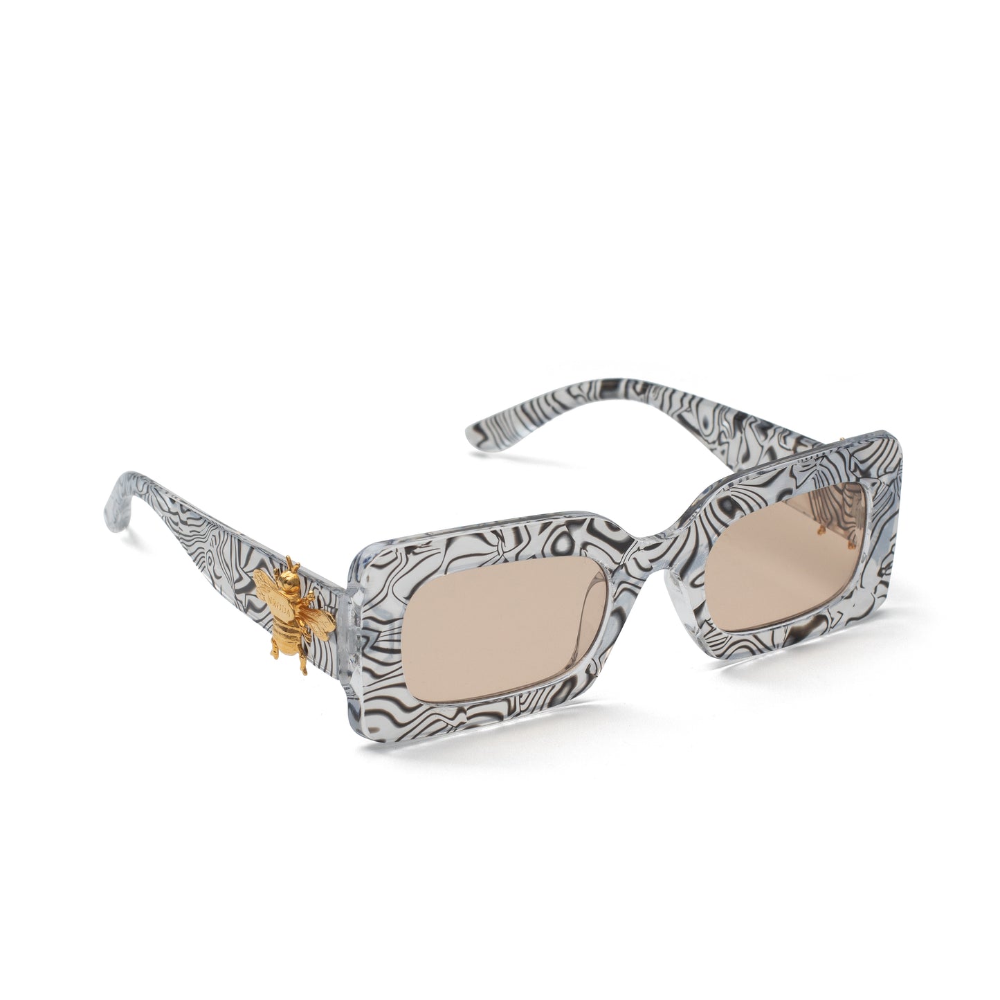 Abundance Vibes Jet with 24k plated bee on arms SUNNIES + OPTICS Sunglasses Collection- NRODA