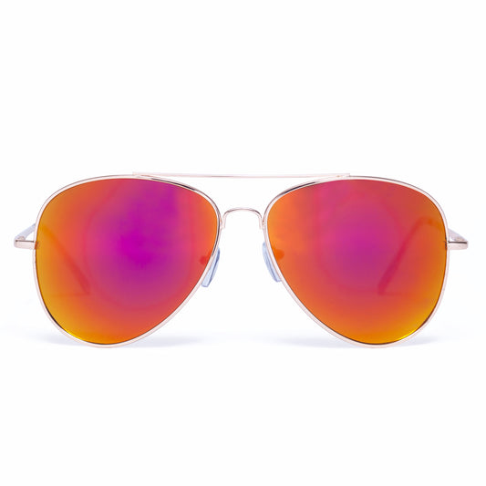 Mirror Mirror Aviators Fire Pink mirror SUNNIES + OPTICS Sunglasses Collection, nudes- NRODA