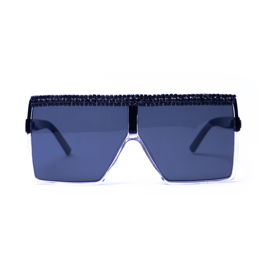 YOU SEE ME Jet black Lens/Gradient frame/black crystal SUNNIES + OPTICS TNEMNRODA- NRODA