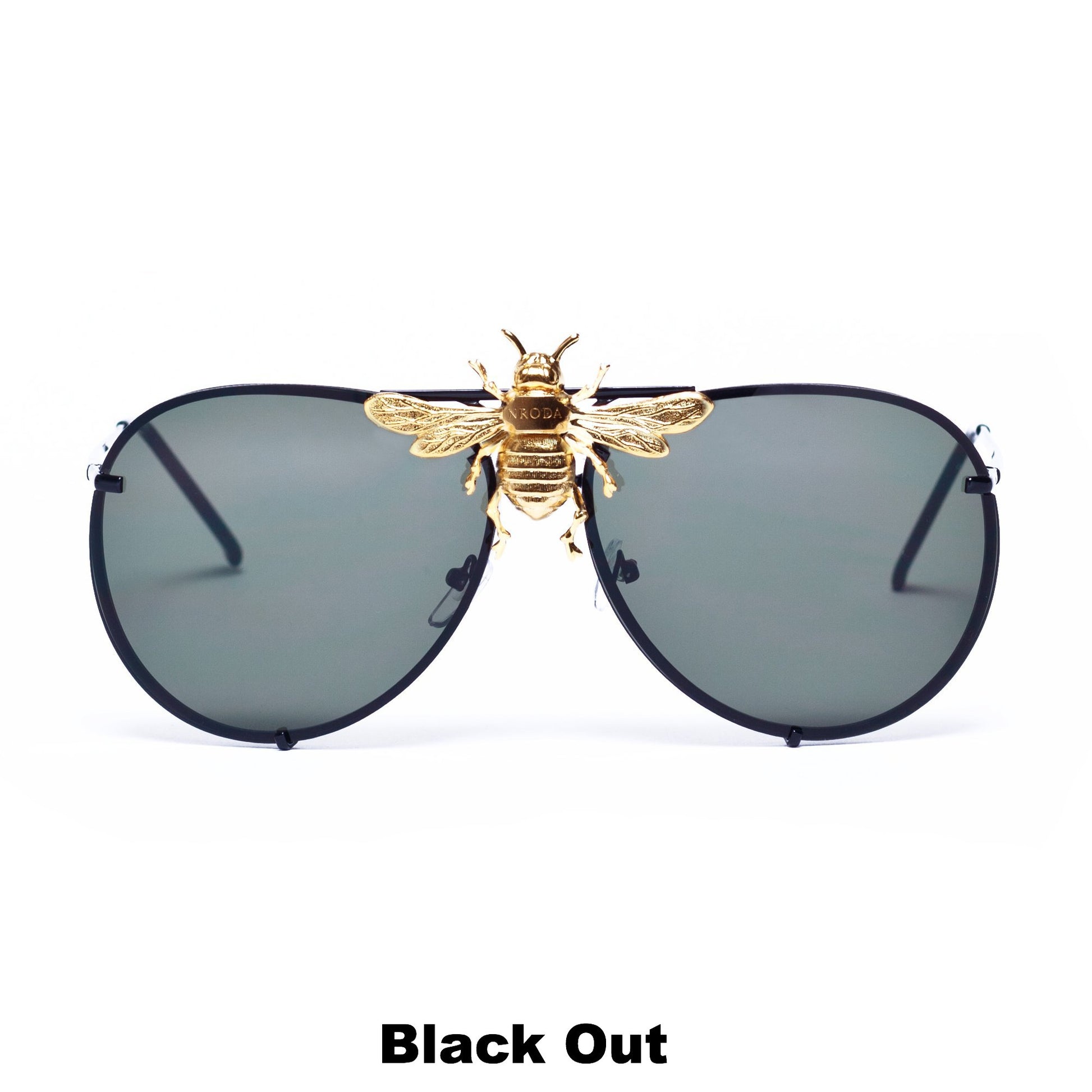 PREORDER: I’ll Be Rich Forever Bee Sunglasses: Black Out Edition Black Out: Jet Lens/Jet frame SUNNIES + OPTICS Sunglasses Collection, Tnemnroda man- NRODA