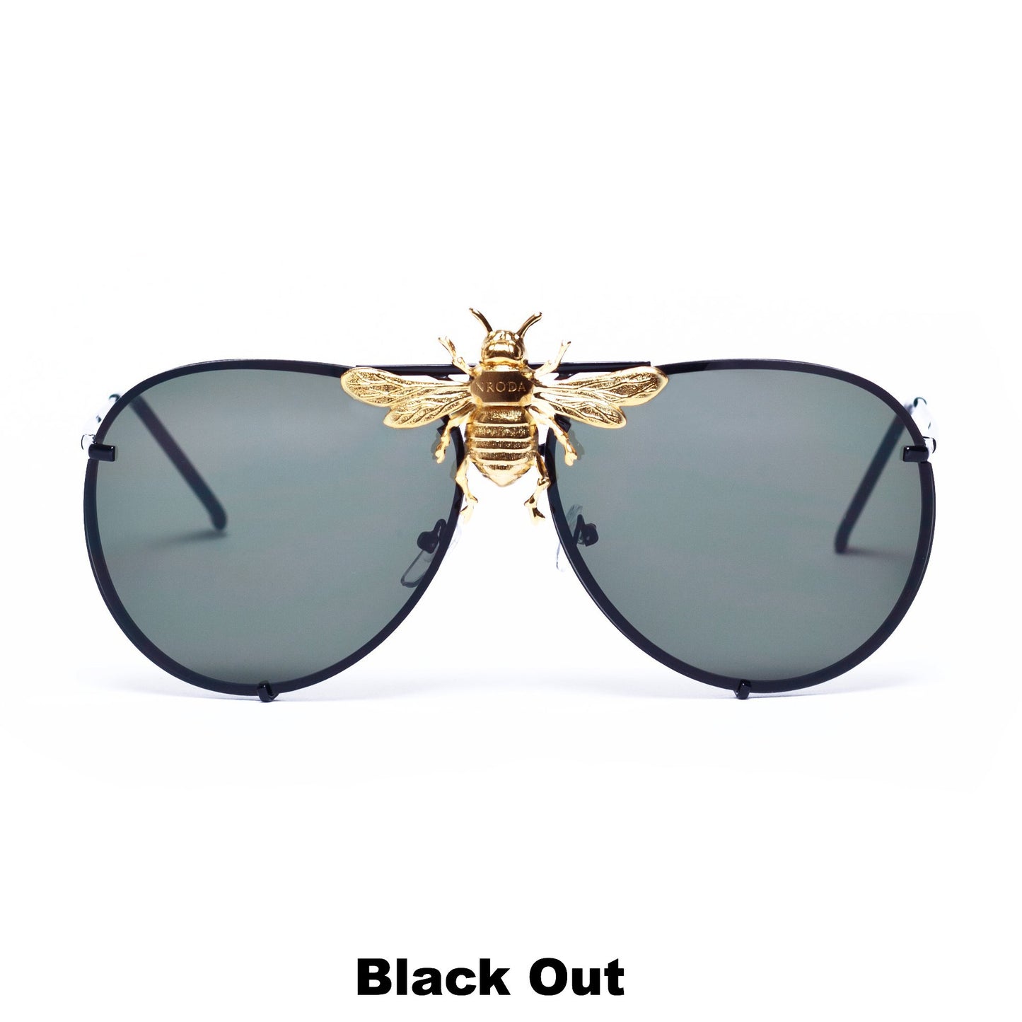 I’ll Be Rich Forever Bee Sunglasses: Black Out Edition Jet Black Out: Jet Lens/Jet frame SUNNIES + OPTICS Sunglasses Collection, Tnemnroda man- NRODA