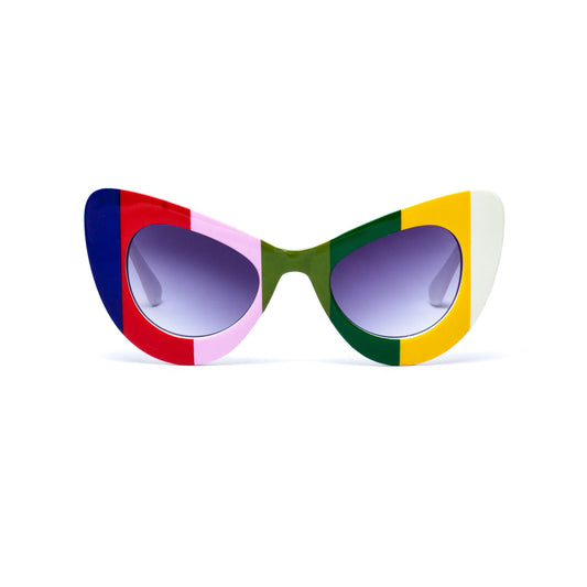 All My Stripes Multi Stripe print / Dark lens SUNNIES + OPTICS Sunglasses Collection, Tnemnroda man- NRODA