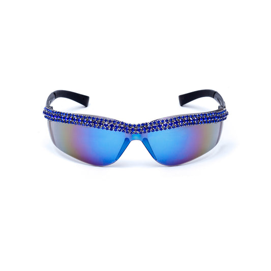 Jojo Sunnies Blue black crystal / blue mirror lens SUNNIES + OPTICS Sunglasses Collection- NRODA