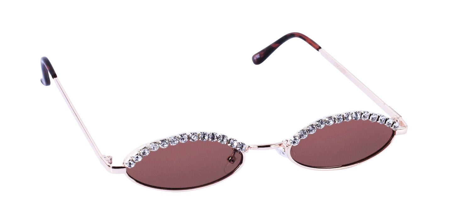 PEEPIN' YOU SUNNIES: Black Out Edition cocoa brown- gold frame SUNNIES + OPTICS Sunglasses Collection- NRODA