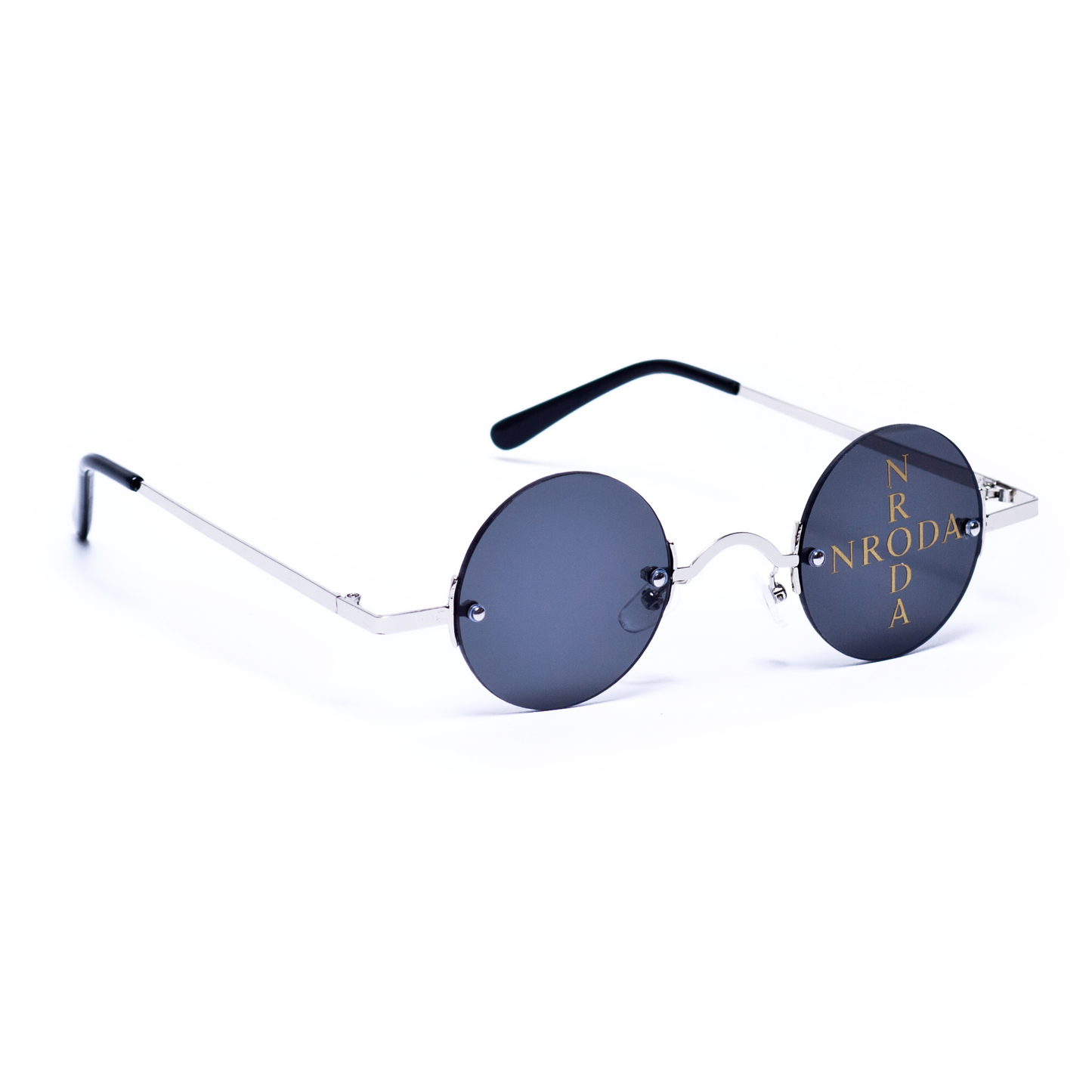 Nroda Cross Logo gold Nroda logo / jet black lens Eyewear Sunglasses Collection, Tnemnroda man- NRODA