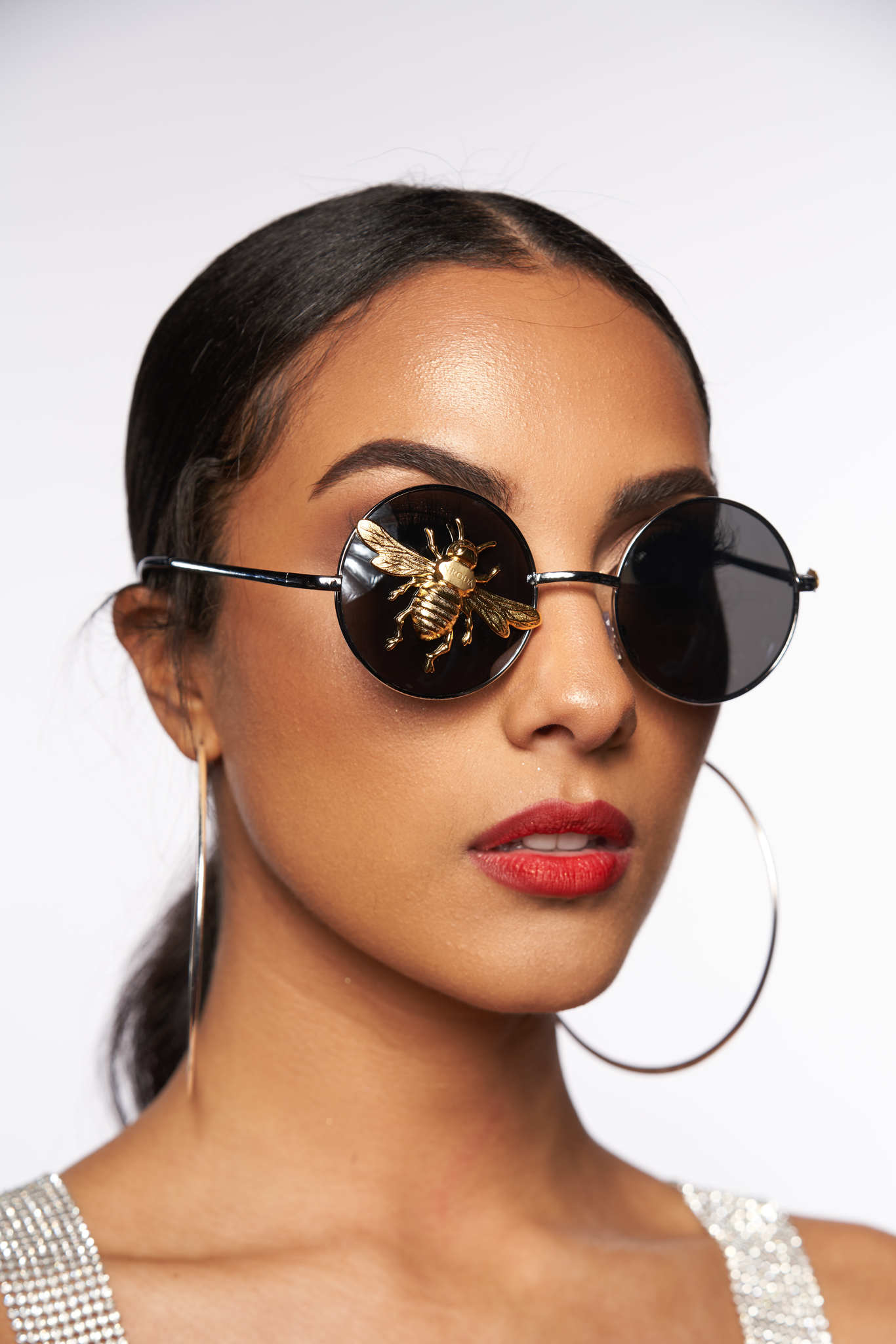 STINGER 24k GOLD plating / Jet black frame/ jet black lens Eyewear Sunglasses Collection- NRODA