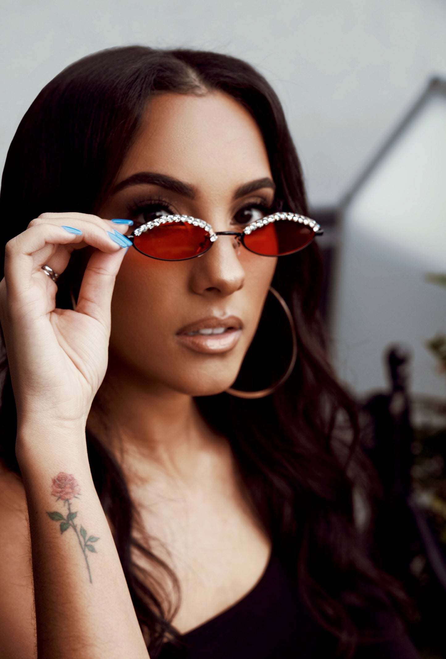 PEEPIN' YOU SUNNIES: Black Out Edition Cherry Red / jet frame SUNNIES + OPTICS Sunglasses Collection- NRODA