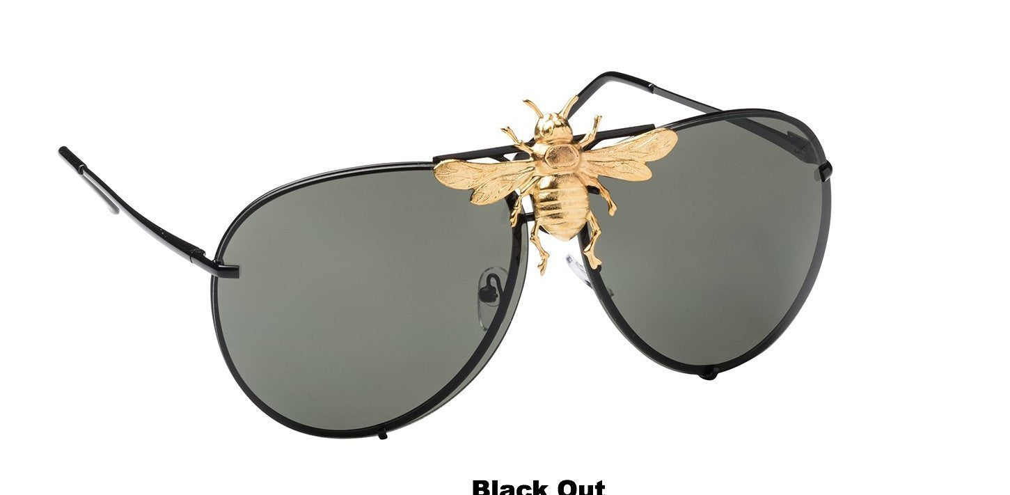 I’ll Be Rich Forever Bee Sunglasses: Black Out Edition  SUNNIES + OPTICS Sunglasses Collection, Tnemnroda man- NRODA