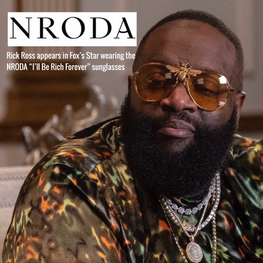 Rick Ross in I’ll Be Rich Forever Bee Sunglasses Yellow on Fox's Star  SUNNIES + OPTICS Sunglasses Collection- NRODA