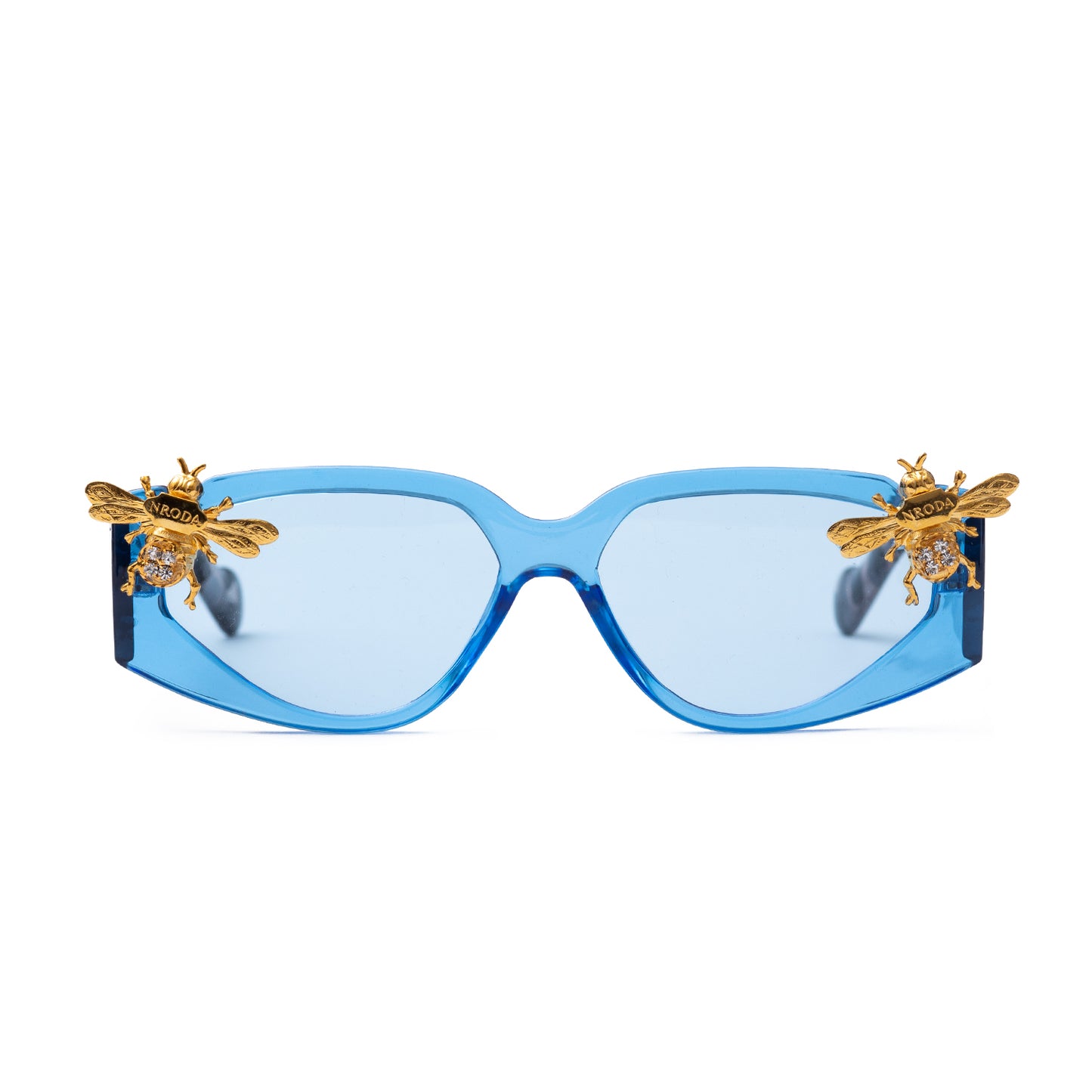 Nroda Riviera Bee - Gemstone Edition Sapphire Blue Eyewear Sunglasses Collection, Tnemnroda man- NRODA