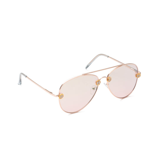 Mirror Mirror Sparkle Aviators Rose mirror SUNNIES + OPTICS Sunglasses Collection, nudes- NRODA