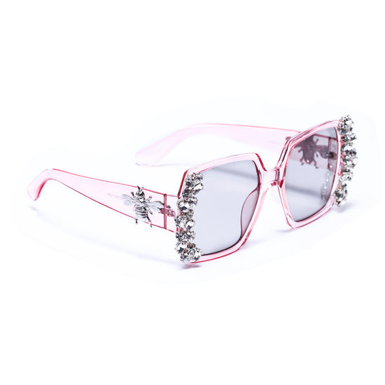 Nroda Better than the Rest Crystal Adorned Clear Sunglasses