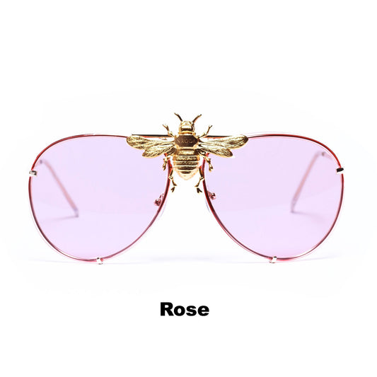 Rick Ross in I’ll Be Rich Forever Bee Sunglasses Yellow on Fox's Star Rose pink SUNNIES + OPTICS Sunglasses Collection- NRODA