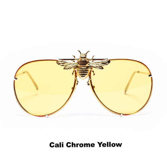 Rick Ross in I’ll Be Rich Forever Bee Sunglasses Yellow on Fox's Star Cali chrome yellow SUNNIES + OPTICS Sunglasses Collection- NRODA