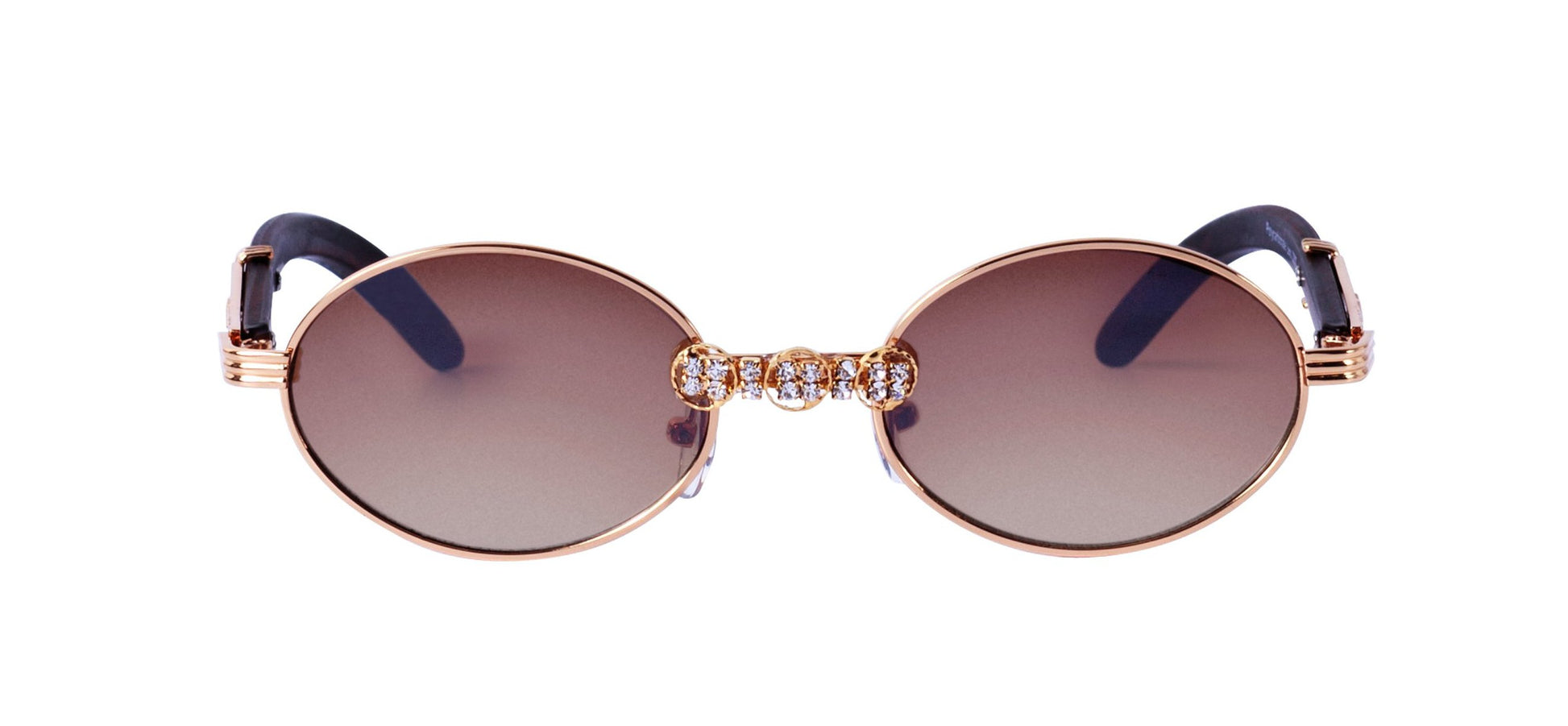 ICONIC VINTAGE SUNNIES: OVALIQUE GOLD FRAME! cocoa/gold frame SUNNIES + OPTICS Sunglasses Collection- NRODA