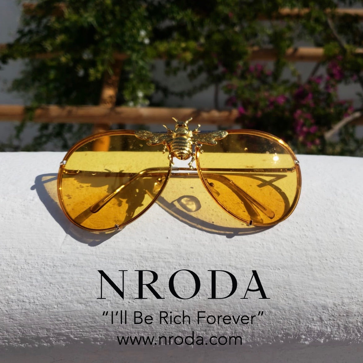 PREORDER: Rick Ross in I’ll Be Rich Forever Bee Sunglasses Rose Cali chrome yellow // FINAL SALE SUNNIES + OPTICS Sunglasses Collection- NRODA