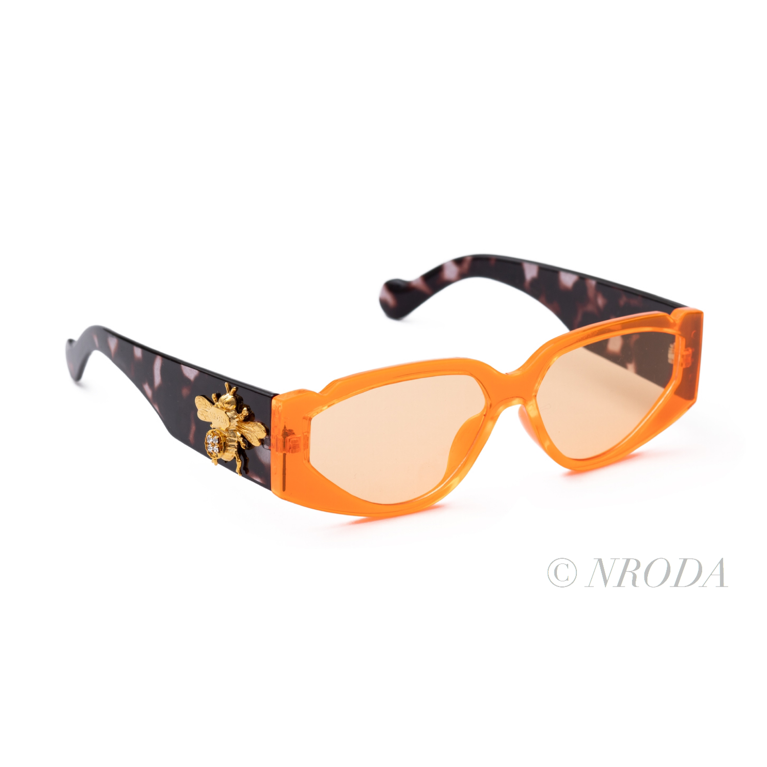 Nroda Gianni Love Bee - Gemstone edition Fire Orange Eyewear Sunglasses Collection, Tnemnroda man- NRODA